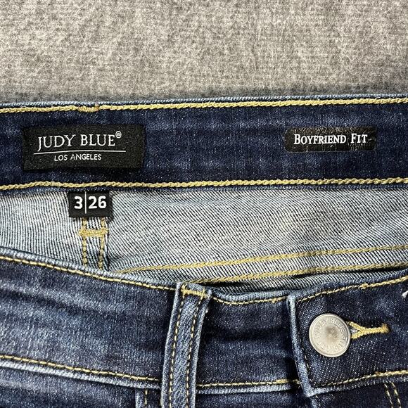Judy Blue Jeans Womens 3 26 Boyfriend Fit Distressed Ripped Denim Pants - Picture 5 of 6